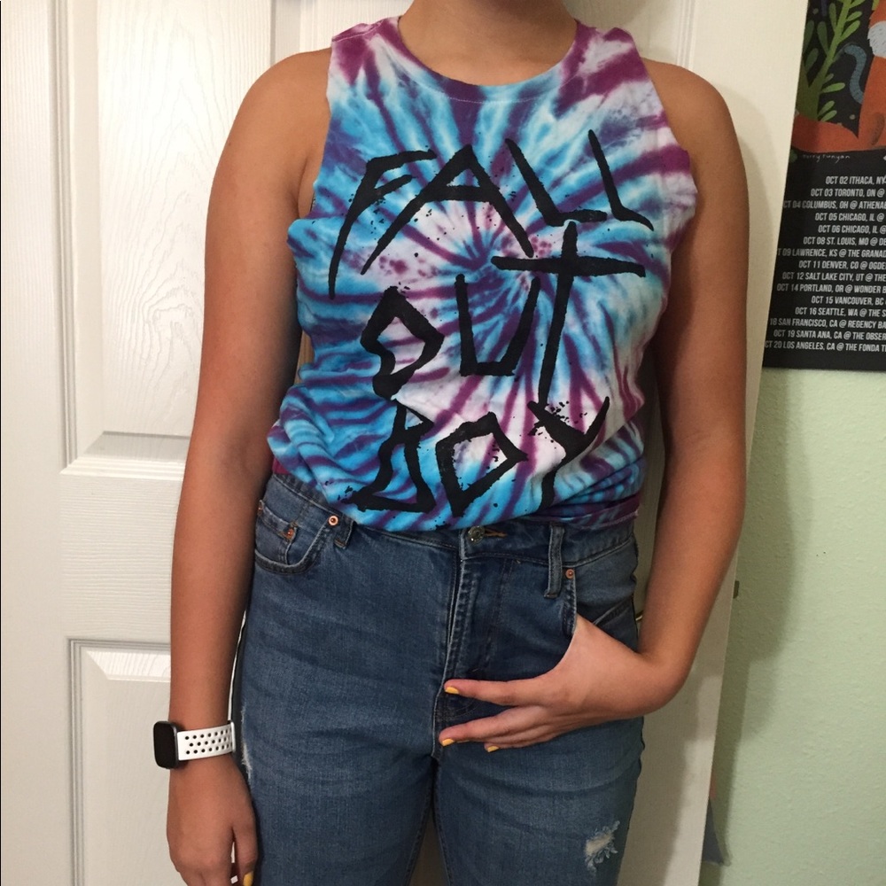 ✨cut up FOB tie dye shirt✨